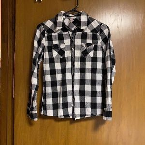 Justice Black and White Checked Shirt